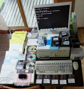 PC-9821 Xa7e рабочий товар +Pentium несколько +SCSI панель +LAN карта +PC карта Drive + монитор переключатель машина + приложен брошюра,CD,FD