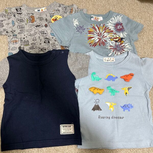 【アンパンマン】【アカチャンホンポ】 サイズ80 Tシャツ 4点 まとめうり