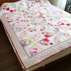 * hand made patchwork quilt *. pattern * bed cover * interior fabric * white ×ka rough Lumix 