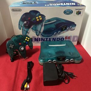 【箱付き、美品】Nintendo64本体 NINTENDO 64 クリアフルー