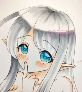 [ hand-drawn illustrations ] original work girl silver . Elf A4