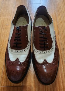  prompt decision first come, first served [ MEN'S TENORAS ] men's ti Nora s80s Vintage combination shoes white × tea color size 25.5cm spec k Tey ta-....