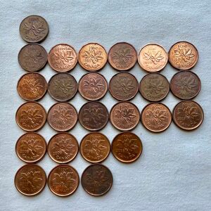 カナダ １セント硬貨 26枚 外貨 外国コイン まとめ エリザベス女王 メイプルリーフ