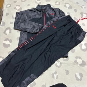 アンダーアーマー★under armor★防寒ジャージ上下★YXL★160★ブラック 