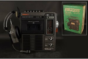 [URA] Hitachi /HITACHI/ radio-cassette / wireless microphone headphone attached /pa disco 55 TRK-5155/10-5-64 ( search ) antique / radio / cassette recorder /.