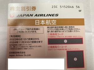 JAL 日本航空 株主優待券 1枚 (国内お1人様片道1区間1回用 50%割引) (2024年11月末ご搭乗分迄)