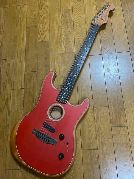 Fender American Acoustasonic Stratocaster Ebony / Dakota Red 中古