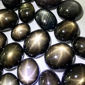 大量!!☆天然ブラックスターサファイア35点おまとめ100ct☆M 約20g ルース 裸石 宝石 コランダム black star sapphire corundum jewelry S