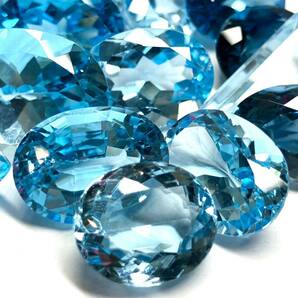 ☆天然ブルートパーズ17点おまとめ 200ct☆M約40g ルース 裸石 宝石 ジュエリー ブルー トパーズ jewelry blue topaz S②の画像1