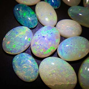 ☆天然オパール22点おまとめ 100ct☆M 約20g ルース 裸石 宝石 ジュエリー 遊色 虹 opal jewelry オーバル ③