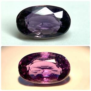 カラーチェンジ！！☆天然サファイア0.651ct☆M 約5.9×3.6mm ルース 裸石 宝石 ジュエリー コランダム jewelry sapphire corundum 