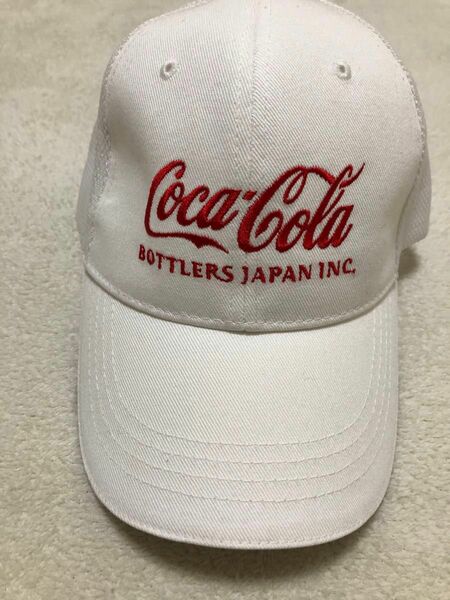 キャップ　メッシュキャップ　Coca-Cola コカコーラボトラーズジャパン　白　帽子