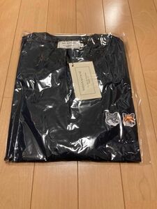 23 S メゾンキツネ　ダブル半袖Tシャツ　ネイビー