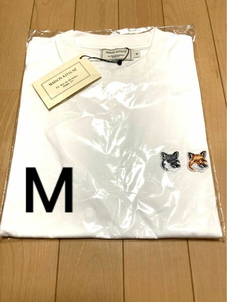 ⑤ M メゾンキツネ　ダブルフォックス　半袖Tシャツ　白