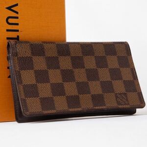 1円スタート★LOUIS VUITTON ルイヴィトン N60825 ダミエ ポルト カルト クレディ 二つ折り 長財布 ウォレット 札入れ ブラウン系 13