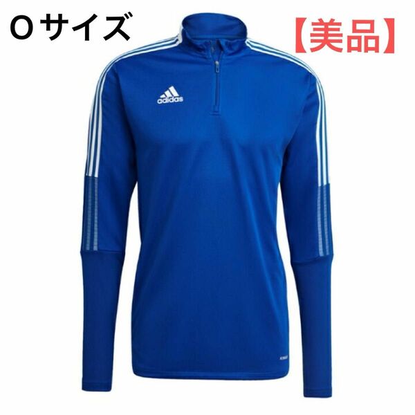 アディダス adidas メンズ トレーニング ハーフジップ 長袖 シャツ スリムフィット トップ Oサイズ　サッカー　フットサル