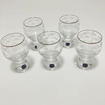 未使用★ボヘミアガラス 5点セット クリスタルガラス クリスタル グラス コップ CRYSTAL BOHEMIA GLASS LASKA 花柄 フラワー★長期保管品_画像5