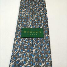 CARVEN グレー ブルー 総柄 シルク 日本製 ネクタイ 【美品】_画像5