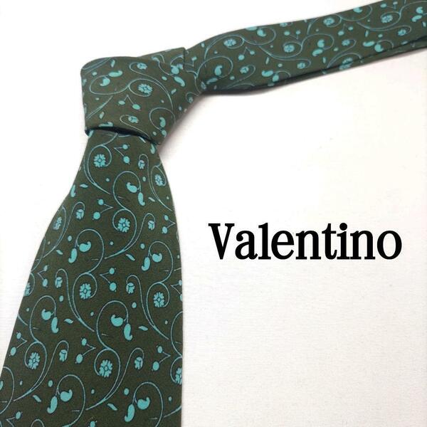 ヴァレンティノ Valentino グリーン ペイズリー イタリア製 シルク