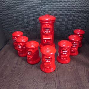 [ used ] mail post savings box ceramics retro post post office ornament summarize [ control No.1269]