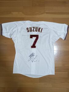 新品未使用　箱付き　楽天ゴールデンイーグルス #7 鈴木 大地選手　直筆サイン入りユニフォーム（レプリカ）