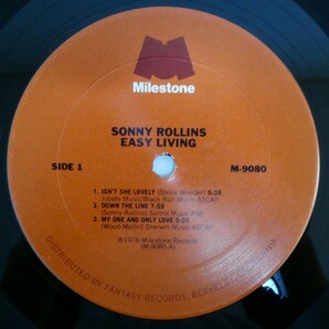 LP6391☆US/Milestone「Sonny Rollins / Easy Living / M-9080」の画像4