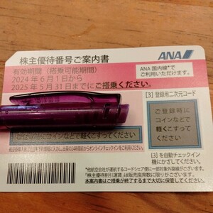ANA株主優待券　　　　　　　　　　　有効期限　2024/6/1から2025/5/31