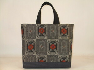  old cloth silk Ooshima pongee floral print . made bag 