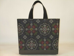  old cloth silk Ooshima pongee floral print . made bag 