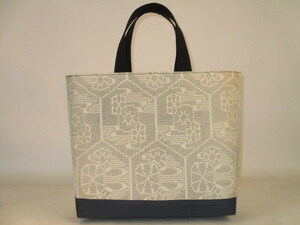  old cloth silk white Ooshima pongee . made bag 