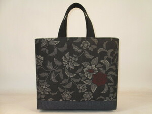  old cloth silk Ooshima pongee floral print . made bag 