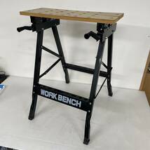 【WORK BENCH】 ワークベンチ 万能作業台 折りたたみ式 天板割れあり N0036_画像1