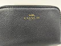 1000円～★COACH コーチ F27569 コインケース★ネイビー 紺 レザー 革 小銭入れ 定期入れ レディース 中古_画像2