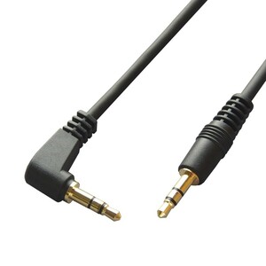 φ3.5mm stereo Mini plug cable 2m(L type - strut male - male ) audio cable 2m black VM-4071