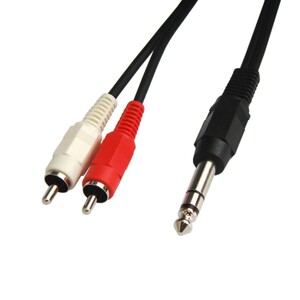 オーディオ変換ケーブル RCA / ピンプラグ×2(赤.白) - 6.3mm ステレオ標準プラグ 5m VM-RRS-5m