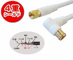 4K8K放送対応 地上デジタル対応75Ω同軸S5CFBアンテナケーブル 5m ホワイト WLF5C-50