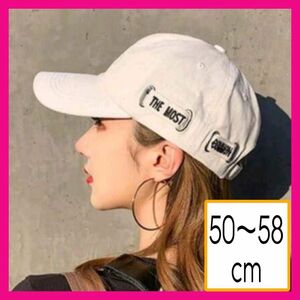 ベージュ キャップ 帽子 韓国 ロゴ 男女兼用 紫外線対策 シンプル フリーサイズ 