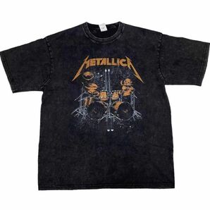 メタリカ　METALLICA　ドラム　ロック　バンド　Tシャツ　ブラック　XL