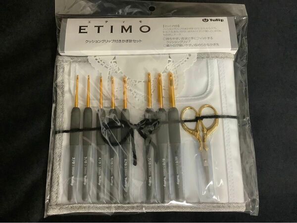 エティモ　クッショングリップ付きかぎ針セット　プレミアムゴールド TEG-001