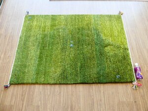 z653 ペルシャ絨毯 ギャッベ 手織り ウール イラン シラーズ産 ラグ サイズ154cm×108cm カーペット 絨毯