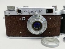 z760 旧ソ連 レンジファインダー カメラ フェド2 FED-2 フィルム 赤茶/黒 純正 レンズ 1:3.5 50mm 二台 まとめて_画像8