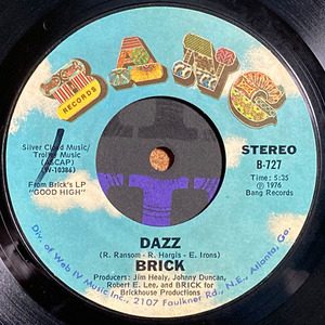 【試聴あり SOUL FUNK 7inch】BRICK / DAZZ / SOUTHERN SUNSET / 1976 US盤 / レコード / ICE CUBE / DAS EFX / MURO / DJ KOCO