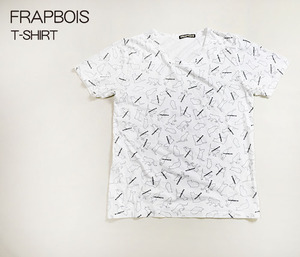 FRAPBOIS フラボア 半袖Tシャツ 総柄プリントTシャツ 猫シルエット レディース サイズ 1 日本製 ビギ ネコ