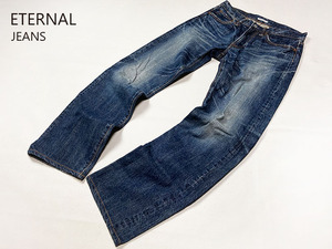 備中倉敷工房 ETERNAL エターナル ジーンズ メンズ SIZE 30 日本製 USED加工 ヒゲ落ち ハチノス NO.53218 デニム パンツ ジッパーフライ