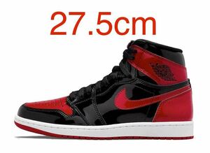 送料無料[黒タグ付・未使用] NIKE AIR JORDAN 1 RETRO HIGH OG AJ1 PATENT BRED ジョーダン パテント ブレッド 27.5cm 赤 黒 555088-063 