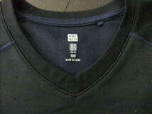 ユニクロ キッズ ドライEX VネックT 130cm ブラック 半袖Tシャツ メッシュ_画像2