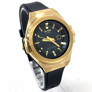 新品 CASIO カシオ G-MS ジーミズ 腕時計 MSG-S500G-2AJF ソーラー ラウンド ネイビー ゴールド カレンダー シンプル 箱付き 動作確認済みの画像4