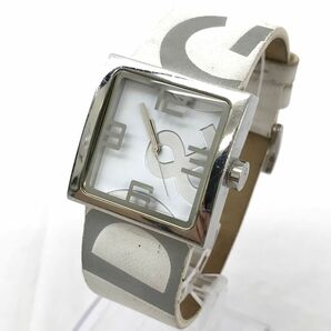 D&G ドルチェ＆ガッバーナ ドルガバ TIME タイム 腕時計 クオーツ アナログ スクエア シルバー ホワイト 電池交換済み 動作確認済の画像3