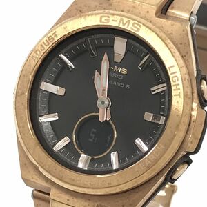 CASIO Casio G-MSji-mizMULTIBAND6 многополосный наручные часы MSG-W200CG-5 радиоволны солнечный дыра teji раунд черный Gold рабочее состояние подтверждено 