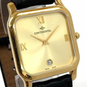 CONTINENTAL コンチネンタル 腕時計 969-13 クオーツ スクエア ゴールド ウォッチ シンプル カレンダー コレクション おしゃれ